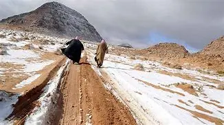 Image for A Blanket of White: The Magic of Snowfall in the Saudi Arabian Desert